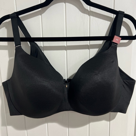 Cacique Balconette Underwire Support Lined Black Lane Bryant Bra size 42D - Picture 1 of 12